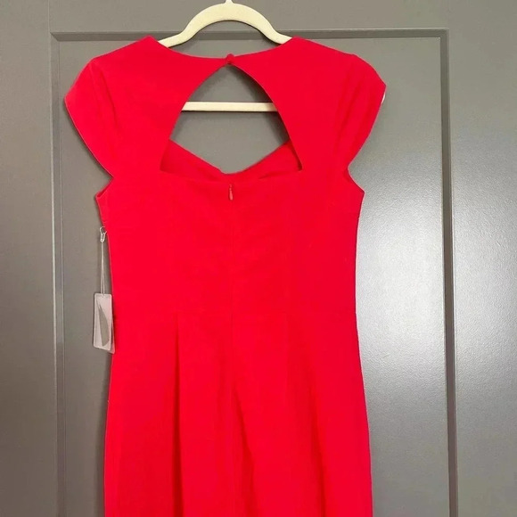 Forever 21 Womens Stretch V-Neck Cap Sleeve Sheath Dress Red Small NWT - Picture 9 of 11
